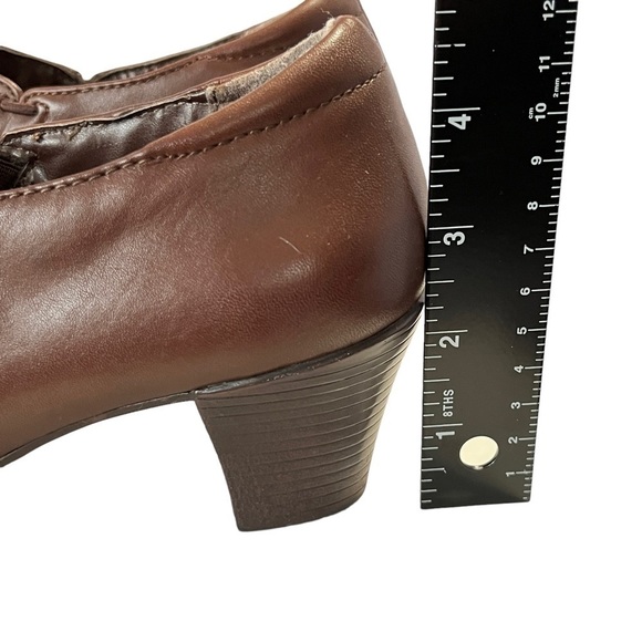 Easy Spirit “Eloize” Brown Leather Stacked Heels Size 8 Medium - Picture 12 of 14